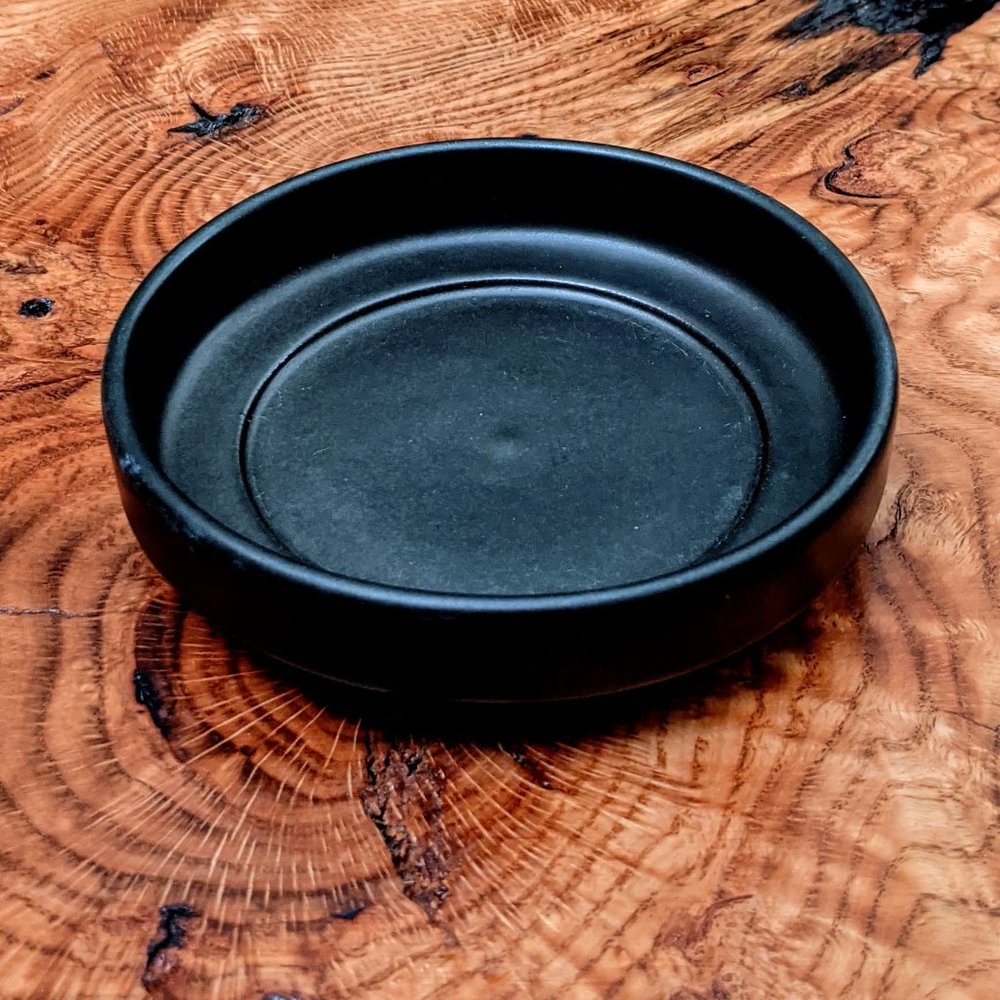 1960s Arabia Planter w Saucer Matte Black - Picture 6 of 13